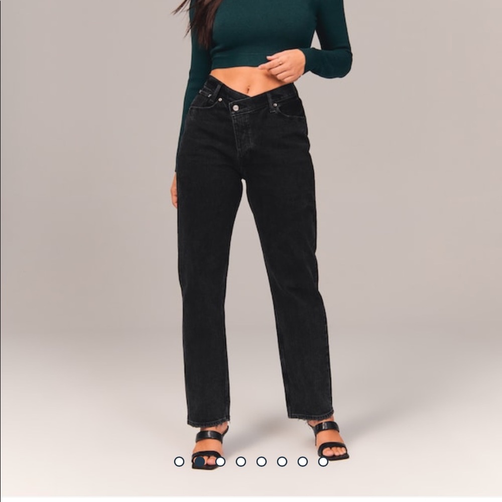 Abercrombie + Fitch The Dad High Rise Jeans - Black
